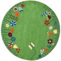 Safavieh 8 x 8 ft. Round Novelty Kids Green and Multicolor Hand Tufted Rug SFK751A-8R